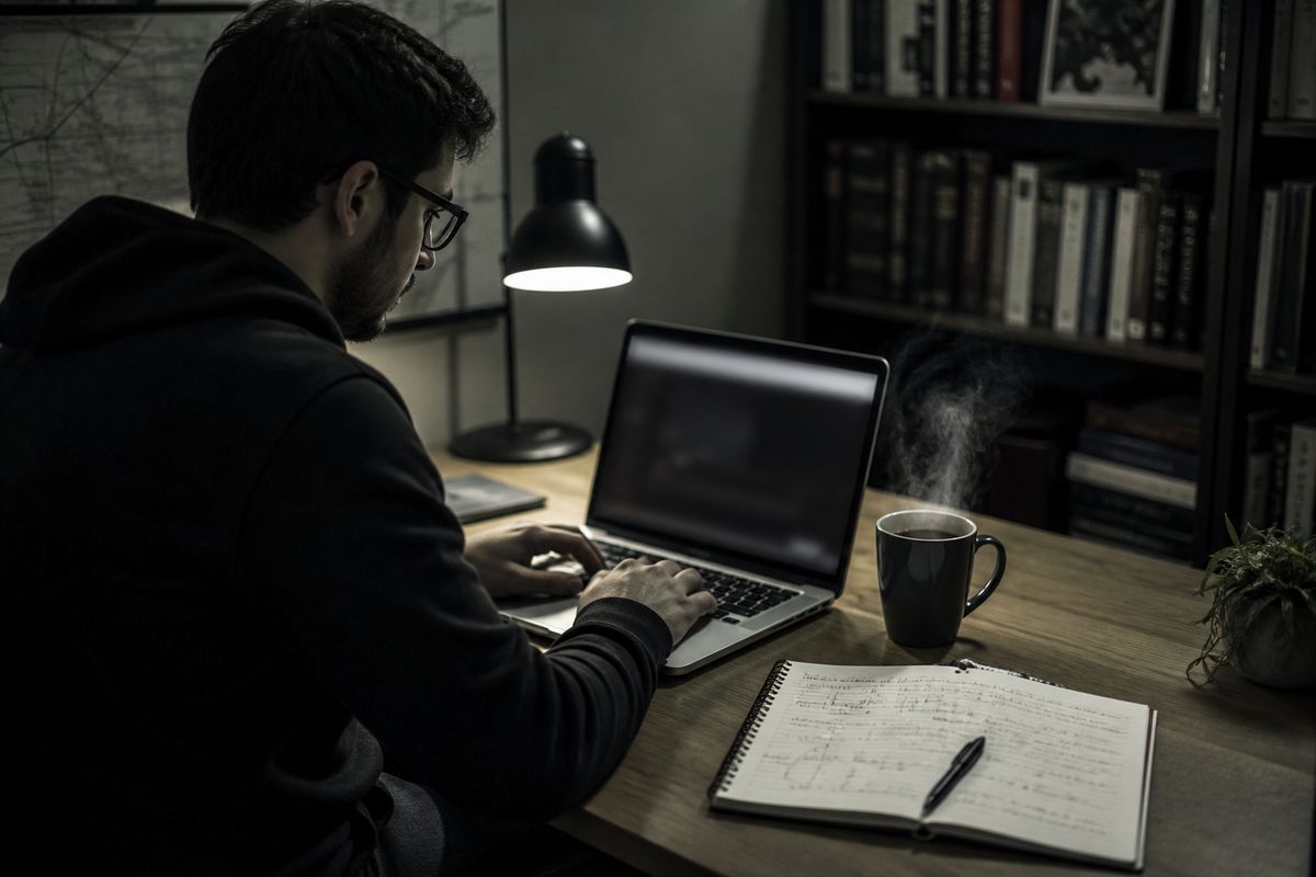 individual researching onion addresses