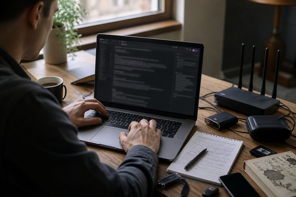 person configuring Tor settings on a laptop