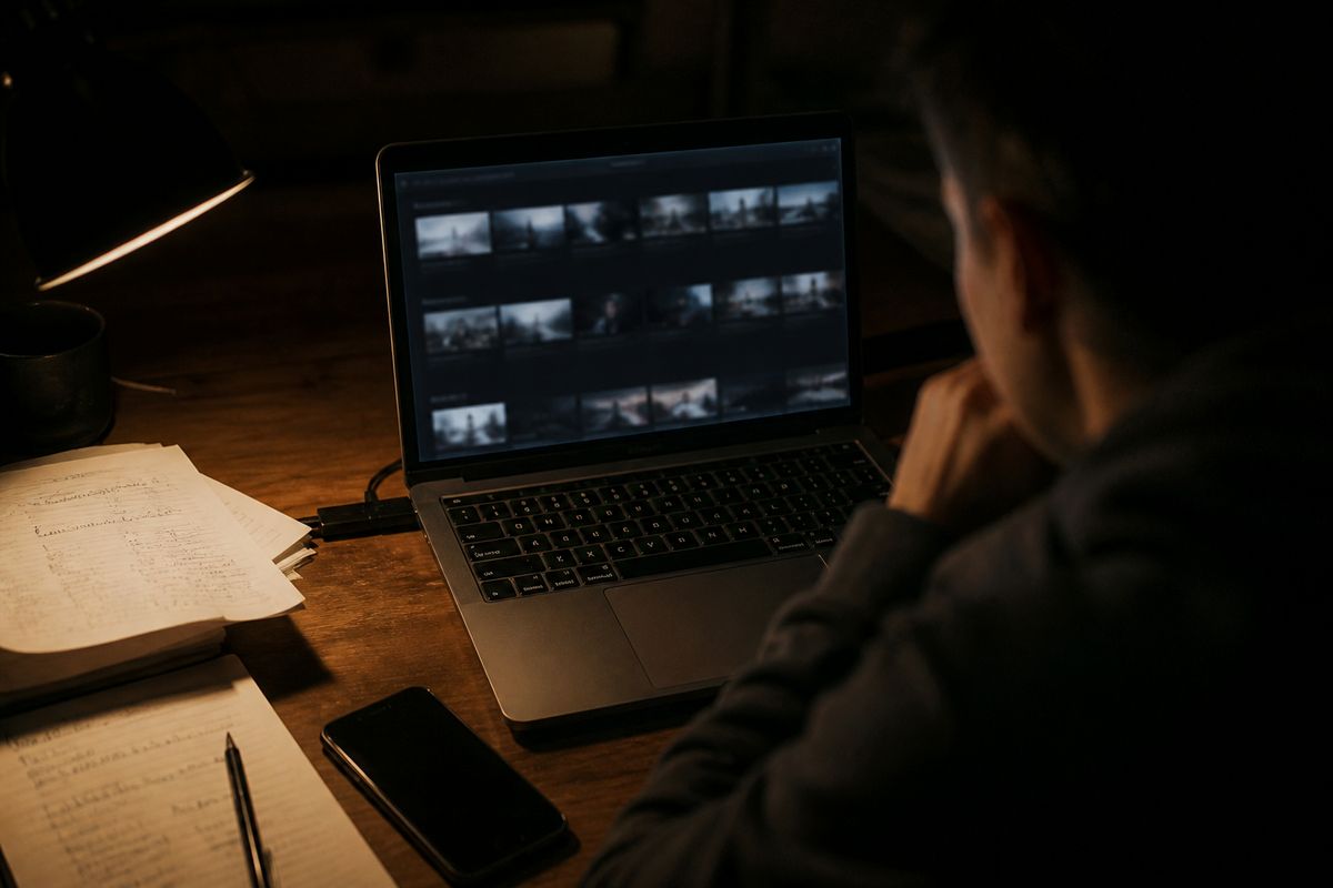 researcher analyzing dark web video sites